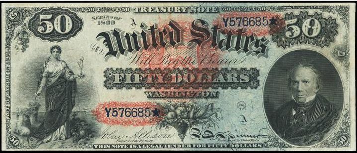 Reproduction $500 1869 Rainbow US Paper Money Currency Copy 