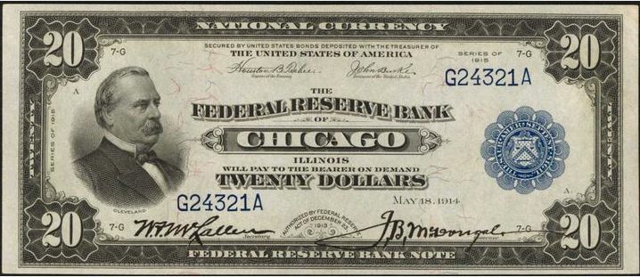 Reproduction Copy $20 Federal Reserve Note 1914 Grover Cleveland San Francisco 