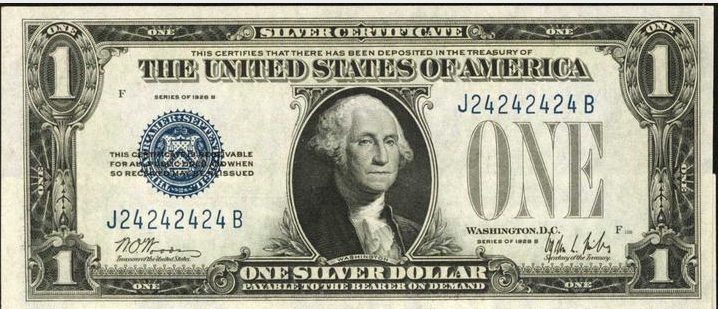 Circulated Quantity 1 1928-1934 Funny Back 1$ Silver Certificate 