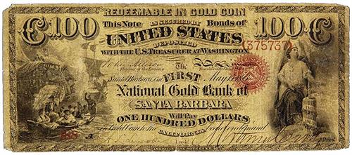 WR 1864  $100 US Treasury Note Gold Banknote In Sleeve Party Giveaway Gift 