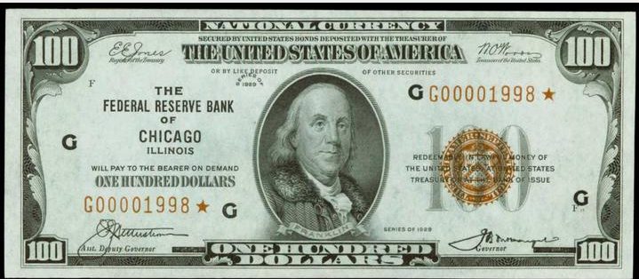 $1.00 Series 977-A 1 L Federal Reserve  Note XF Circulated Condition