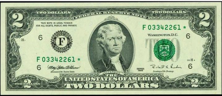 Uncirculated Two Dollar Bills $2 Note " Atlanta " Consecutive 1995 1 