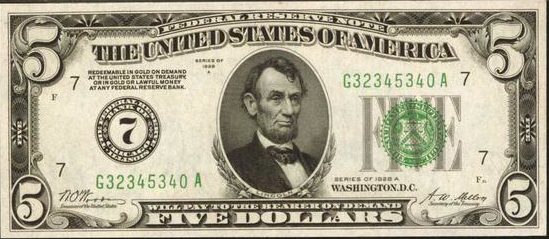 How Much Is A Old 5 Dollar Bill - Dollar Poster